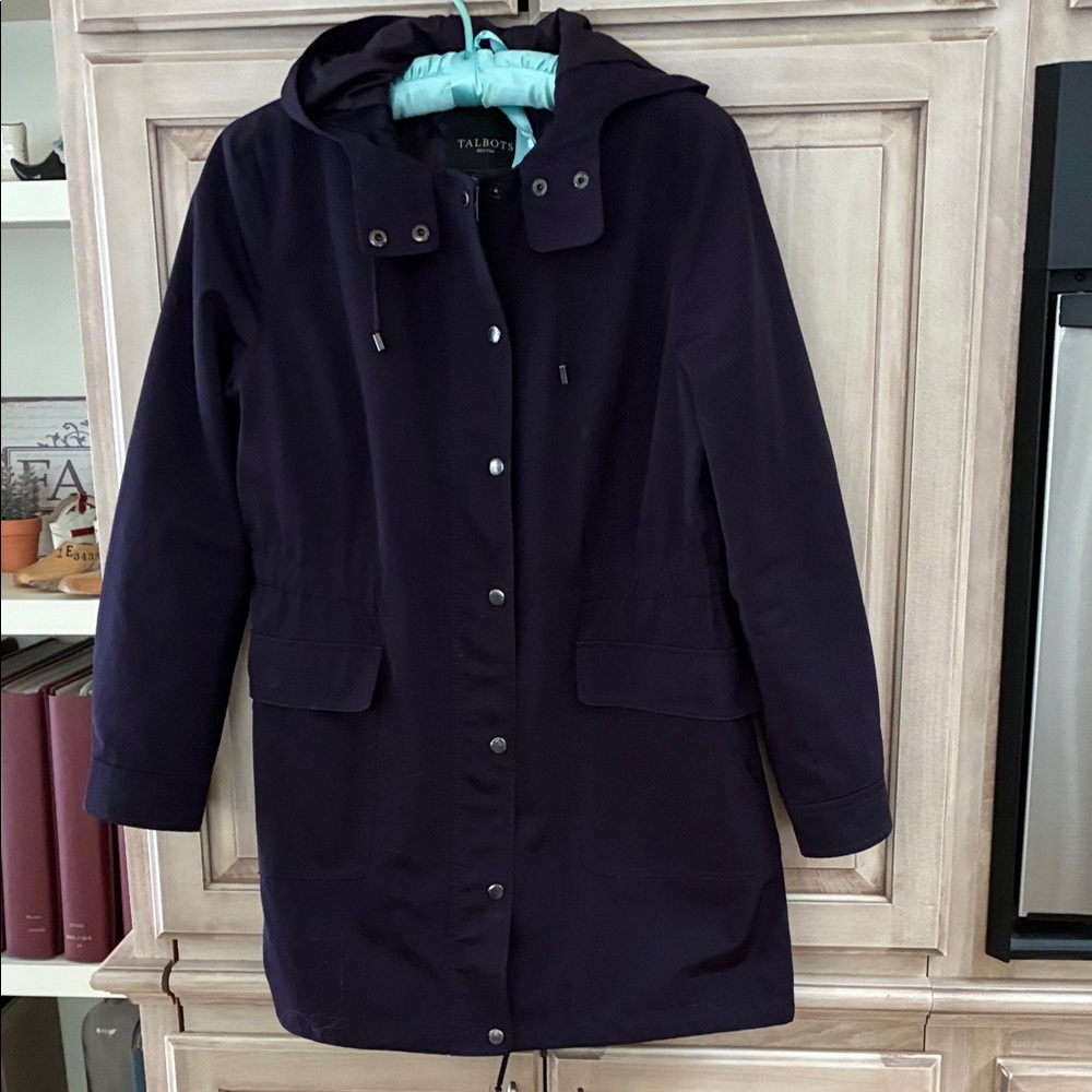 Talbots Women's Dark Purple Utility Jacket raincoat